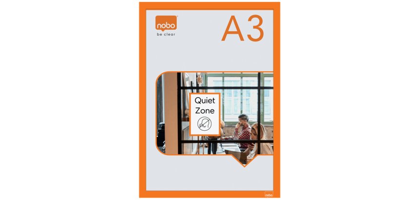 Porte-affiche nobo magnetique autocollant a3 cadre coloris  orange