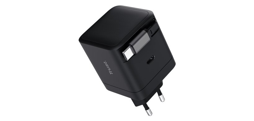 Trust Maxo Cargador retráctil USB-C PD de 65 W