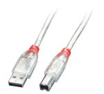 Lindy Câble USB 2.0 de type A vers B, transparent, 5m