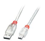 Lindy Câble USB 2.0 A vers Mini-B, transparent, 2m