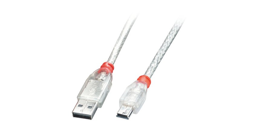 Lindy Câble USB 2.0 A vers Mini-B, transparent, 2m
