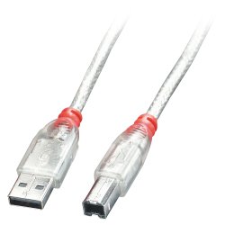 Lindy 41755 câble USB USB 2.0 5 m USB A USB B Transparent
