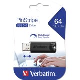 Clé USB 3.0 Verbatim PinStripe noire 64 Go