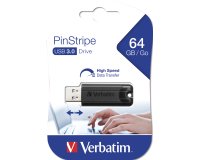 Clé USB 3.0 Verbatim PinStripe noire 64 Go