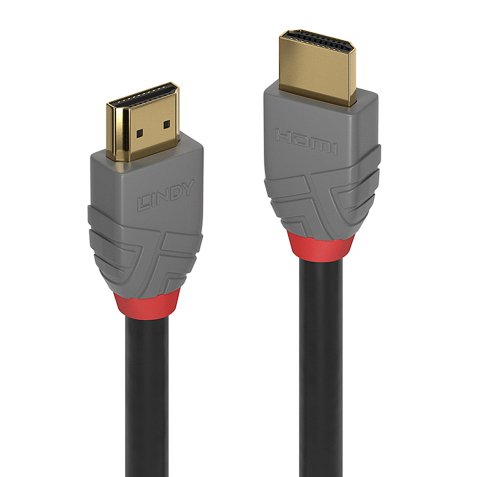 Cable HDMI tipo A (Estándar), Lindy 36965, 5 m, HDMI tipo A (Estándar),  4096 x 2160 Pixeles, 18 Gbit/s, Negro, Gris