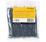 StarTech.com Fascette fermacavo riutilizzabili da 10 cm - 2 mm di larghezza, 55mm di diametro del fascio e resistenza alla trazione 8 kg, fascette in nylon autobloccanti, Omologati 94V-2/UL, 100 pezzi - nero