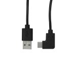 StarTech.com 1m USB-A naar USB-C Laadkabel, Haaks, Charge & Sync, 3A, USB 2.0 - Zwarte USB Oplaadkabel
