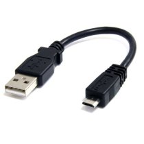 cable adaptador de 15cm usb a macho a micro usb b macho para telafono mavil carga y datos - negro