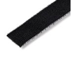 StarTech.com 7,6m Bulk Rol Klittenband - Op Maat te Knippen Herbruikbare Kabelbinders - Industriële Klitband Tape - Zelfklevende Klittenband Tyrap Strips - Zwart