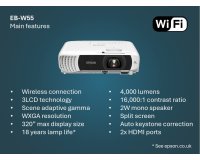Epson EB-W55 4000 ANSI lumens 3LCD WXGA (1200x800) White