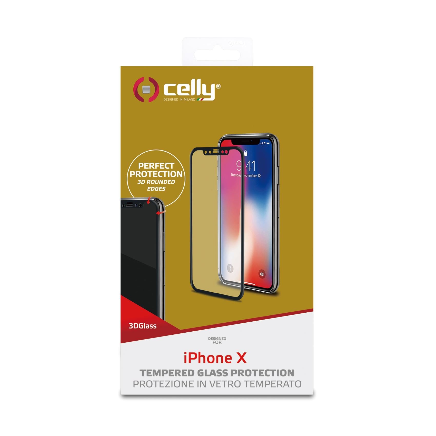 Celly 3D Glass Clear screen protector Apple 1 pc(s)