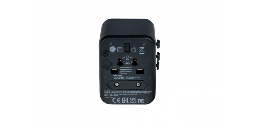 Verbatim 49544 adaptador de enchufe eléctrico Universal Negro
