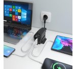 AISENS Cargador Sobremesa GaN 140W, 3x USB-C PD3.1 QC4.0 QC5.0, 1x USB-A QC3.0, Negro