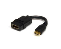 StarTech.com Adaptateur Mini HDMI vers HDMI 12,7cm - Convertisseur HDMI Haute Débit 4K - Adaptateur HDMI 4K 30Hz Ultra HD - HDMI 1.4 - Connecteurs Plaqués Or - Mini HDMI UHD 4K - Noir