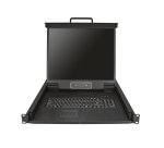 StarTech.com Console KVM per Armadio Rack - Monitor LCD 19" - KVM Switch VGA a 1 porta - Montabile a Rack - Cassetto KVM universale 1U con cavi da 1,8m - Supporto USB + VGA - Tastiera Inglese - 50.000 MTBF QWERTY