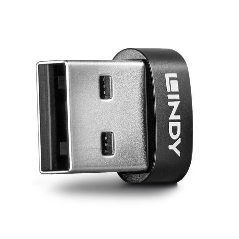 Lindy 41884 cambiador de género para cable USB Type-A USB Type-C Negro