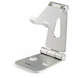 StarTech.com Telefoon en Tablet Steun, Uitklapbare Universele Smartphone- en Tablethouder, Verstelbare Kijkhoek, Ergonomische Bureau Telefoonhouder, Draagbaar, Zilver