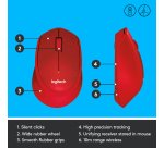 Logitech M330 SILENT PLUS - mouse - 2.4 GHz - red