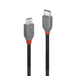 Lindy 36893 câble USB USB 2.0 3 m USB C Micro-USB B Noir