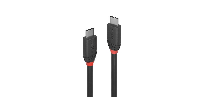 Lindy Câble USB 3.2 Type C de 1.5m, 20Gbit/s, 60W PD, noir
