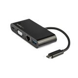 StarTech.com USB-C Multiport Adapter - Mini USB-C Dock met Single Monitor VGA 1080p Video - 60W Power Delivery Passthrough - USB 3.1 Gen 1 Type-A 5Gbps, Gigabit Ethernet - Docking Station