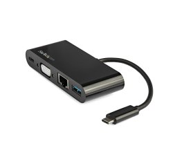 StarTech.com USB-C Multiport Adapter - Mini USB-C Dock met Single Monitor VGA 1080p Video - 60W Power Delivery Passthrough - USB 3.1 Gen 1 Type-A 5Gbps, Gigabit Ethernet - Docking Station