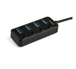 StarTech.com Hub USB 3.0 Type-C 4 Ports avec Commutateurs Individuels par Port (On/Off) - SuperSpeed USB 3.2 Gen 1 (5Gbps) - Alimenté par Bus USB - Portable - Câble 25cm