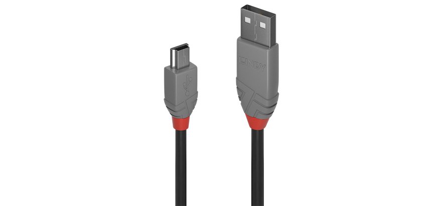 Lindy Câble USB 2.0 type A vers Mini-B, Anthra Line, 5m