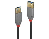 Lindy 3m USB 3.2 Type A Extension Cable, 5Gbps, Anthra Line
