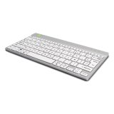 R-Go Tools Clavier ergonomique R-Go Compact Break, clavier compact avec logiciel de pause,AZERTY (FR), Bluetooth, blanc