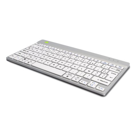 R-Go Tools Clavier ergonomique R-Go Compact Break, clavier compact avec logiciel de pause,AZERTY (FR), Bluetooth, blanc