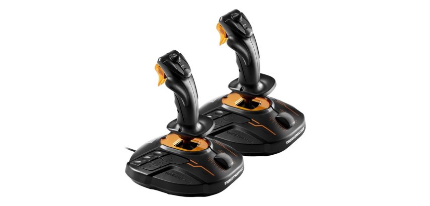 Thrustmaster T.16000M FCS SPACE SIM DUO Black, Orange USB Flightstick Analogue / Digital PC