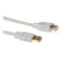 ACT USB 2.0 A male - USB A female ivoor 5,00 m