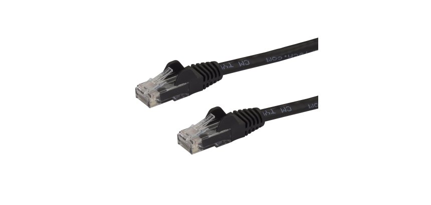 StarTech.com Cat6 Ethernet Cable - 75 ft - Black - Patch Cable - Snagless Cat6 Cable - Long Network Cable - Ethernet Cord - Cat 6 Cable - 75ft (N6PATCH75BK) - patch cable - 22.9 m - black