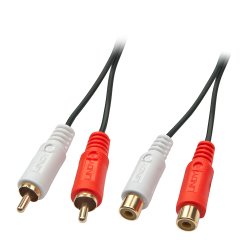 Lindy 35671 cable de audio 2 m 2 x RCA Negro, Rojo, Blanco