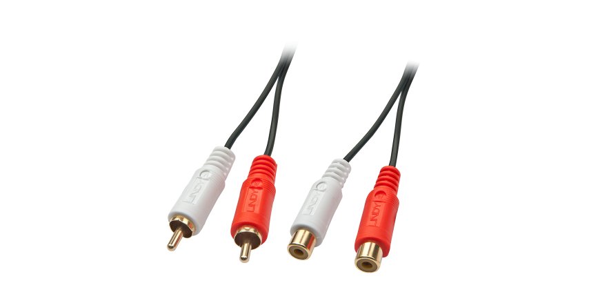 Lindy 35671 cable de audio 2 m 2 x RCA Negro, Rojo, Blanco