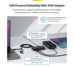 StarTech.com 4-Port USB-C and USB-A Hub, 5Gbps, Self-Powered, 2-in-1 USB-C and USB-A Host Cable, 1x USB-C and 3x USB-A (1x BC 1.2), 36W Power Adapter Included