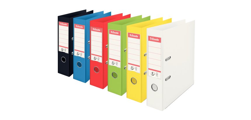 Classeur levier esselte nº1 power a4 318x290mm polypropylène oeillet mantien préhension renfort métal coloris assortis
