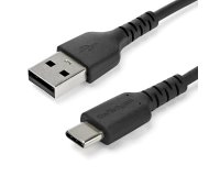 StarTech.com Câble de Charge Rapide USB-A vers USB-C de 2m, Robuste, Charge et Synchronisation, 3A, USB 2.0, Gaine TPE Noire et Fibre d'Aramide - Cordon de Charge USB