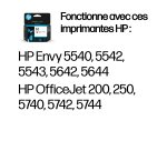 HP 62 cartouche d'encre trois couleurs authentique