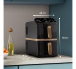 Philips Serie 4000 Airfryer doppio cestello Verticale, Friggitrice ad aria da 10L, 13 metodi di cottura, Rivestimento ceramica PFAS Free, Pulizia in lavastoviglie, App ricette, NA462/70