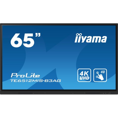 iiyama TE6512MIS-B3AG Écran d'affichage dynamique En forme de kiosk 165,1 cm (65") LCD Wifi 400 cd/m² 4K Ultra HD Noir Écran tactile Intégré dans le processeur Android 11 24/7