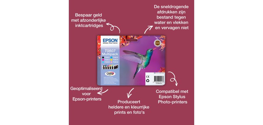Epson T0802 - cyaan - origineel - inktcartridge
