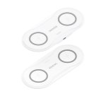 AISENS Cargador Inalambrico USB-C 15W 2 en 1 Para Movil Auriculares, Blanco