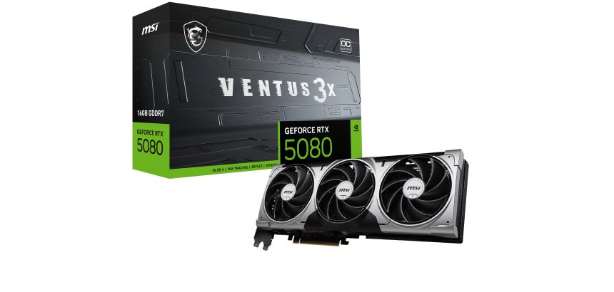 MSI VENTUS GeForce RTX5080 16G 3X OC NVIDIA GeForce RTX 5080 16 GB GDDR7