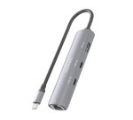 AISENS Dock USB-C A Ethernet Gigabit + Hub 2xUSB-C+1xUSB-A, Gris, 15cm