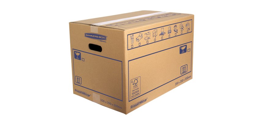 Fellowes 6207301 pacco Scatola da imballaggio Blu, Marrone 1 pz