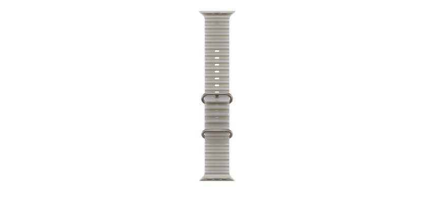 Apple Bracelet Océan gris translucide 49 mm - Finition titane naturel