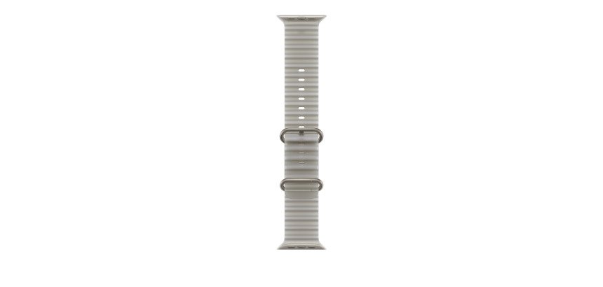 Apple Bracelet Océan gris translucide 49 mm - Finition titane naturel