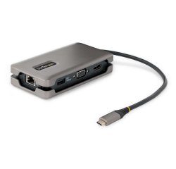 StarTech.com USB-C Multiport Adapter, 4K 60Hz HDMI/VGA, 3-Port USB Hub, 100W Power Delivery Pass-Through, GbE, Travel Docking Station met Charging, Mini Dock, 30cm Wrap-Around Kabel